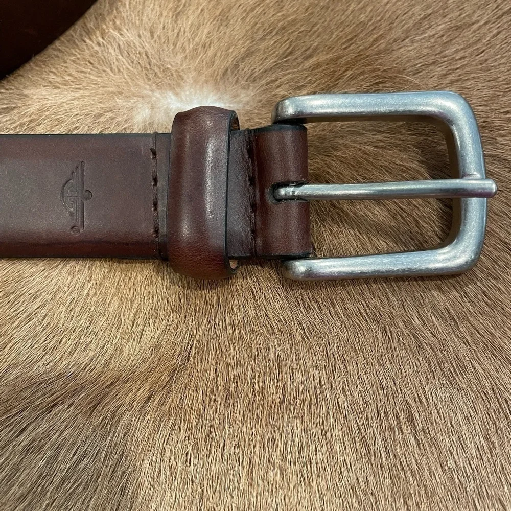 Dockers Mens Leather Dress Belt Single Prong Buckle 42 Brown